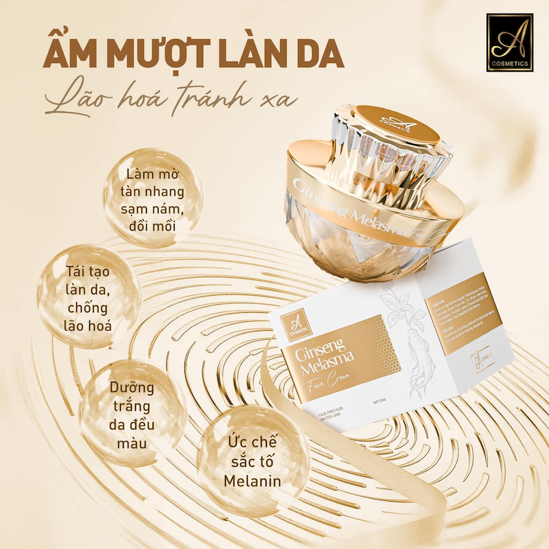 Bỏ sỉ kem Face Nám Nhân Sâm Ginseng Melasma A Cosmetics 2024 Mỹ Phẩm Phương Anh