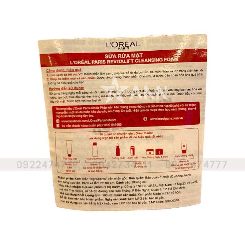 25387_srm-loreal-do-tem-photoroom_20241007143814-4.jpg Sữa Rửa Mặt Loreal Paris Chống Lão Hoá Revitalift Cleansing Foam 100ml - 8991380232162