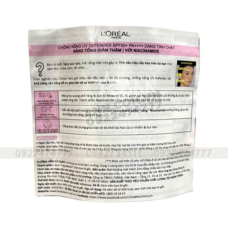 25392_kcn-bright-loreal-tem-photoroom_20241008101234-4.jpg Kem Chống Nắng Loreal Paris Nâng Tone Giảm Thâm Bright & Clear With Niacinamide SPF50+ PA++++ 50ml Loreal - 8994993014668