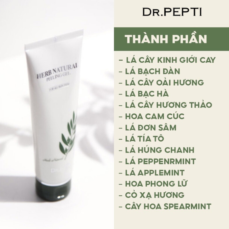 Bỏ sỉ tẩy Da Chết Dr.Pepti Herb Natural Peeling Gel Giúp Da Sáng Mịn Màng 130ml Bỏ sỉ tẩy Da Chết Dr.Pepti Herb Natural Peeling Gel Giúp Da Sáng Mịn Màng 130ml