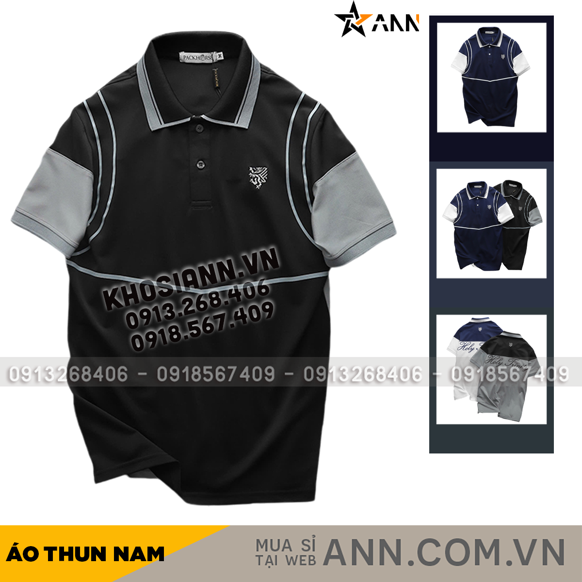 25472_bia_20241019165546-1.png Áo Thun Nam Cổ Bẻ Pack Horse Logo Thêu Nổi In Chữ Holy Trinity (Có Size 3x) - CS235