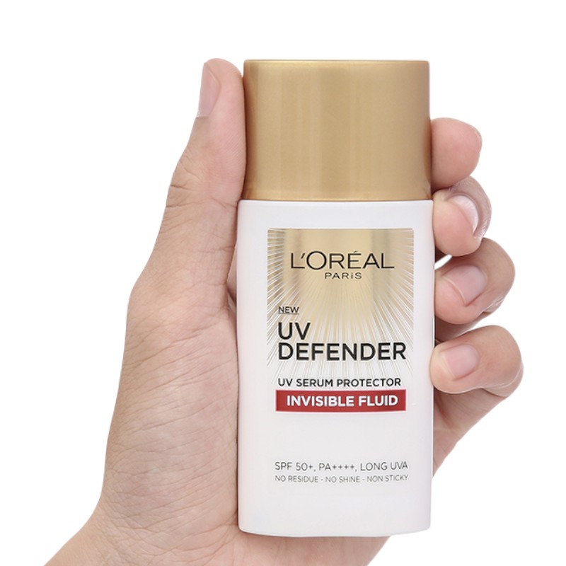 25523_kcn-loreal-do-phu-photoroom_20241028090425-5.jpg Kem Chống Nắng Loreal Paris Cho Da Thiên Dầu Defender Serum - Invisible Resist SPF50+ PA++++ 50ml Loreal ( Vạch Đỏ) - 8994993018086