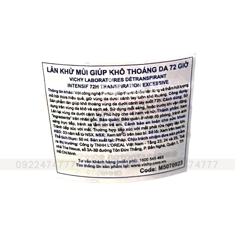 Kho sỉ lăn Khử Mùi Vichy Nắp Đỏ 50ml Kho sỉ lăn Khử Mùi Vichy Nắp Đỏ 50ml