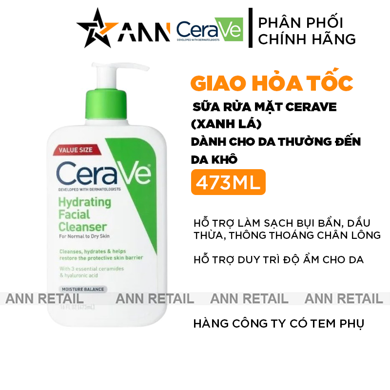 25556_khung-shopee-ann-retail-moi-0410_20241104101348-1.png Sữa Rửa Mặt Cerave Hydrating Cleanser Xanh Lá Lớn 473ml - Dành Cho Da Thường Đến Da Khô - 3337875597333