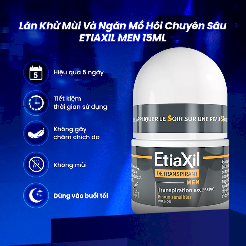 Lăn Khử Mùi EtiaXil Men Màu Xám 15ml - Dành Cho Nam Lăn Khử Mùi EtiaXil Men Màu Xám 15ml - Dành Cho Nam