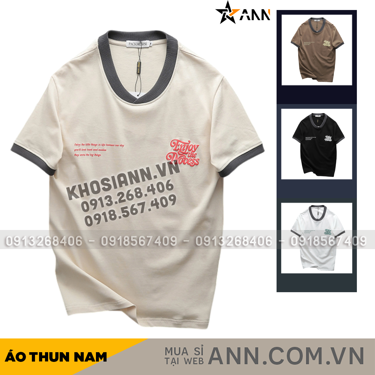 25592_bia_20241102114133-12.png Áo Thun Nam Cổ Tròn Pack Horse In Nổi Chữ Enjoy The Process (Có Size 3x) - AB523