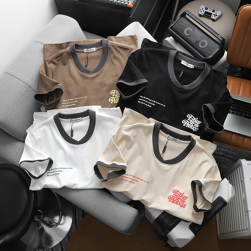 25592_z5988130779468-6c38169109fe52a08c0d2fb84ac3279b_20241102114138-12.jpg Áo Thun Nam Cổ Tròn Pack Horse In Nổi Chữ Enjoy The Process (Có Size 3x) - AB523