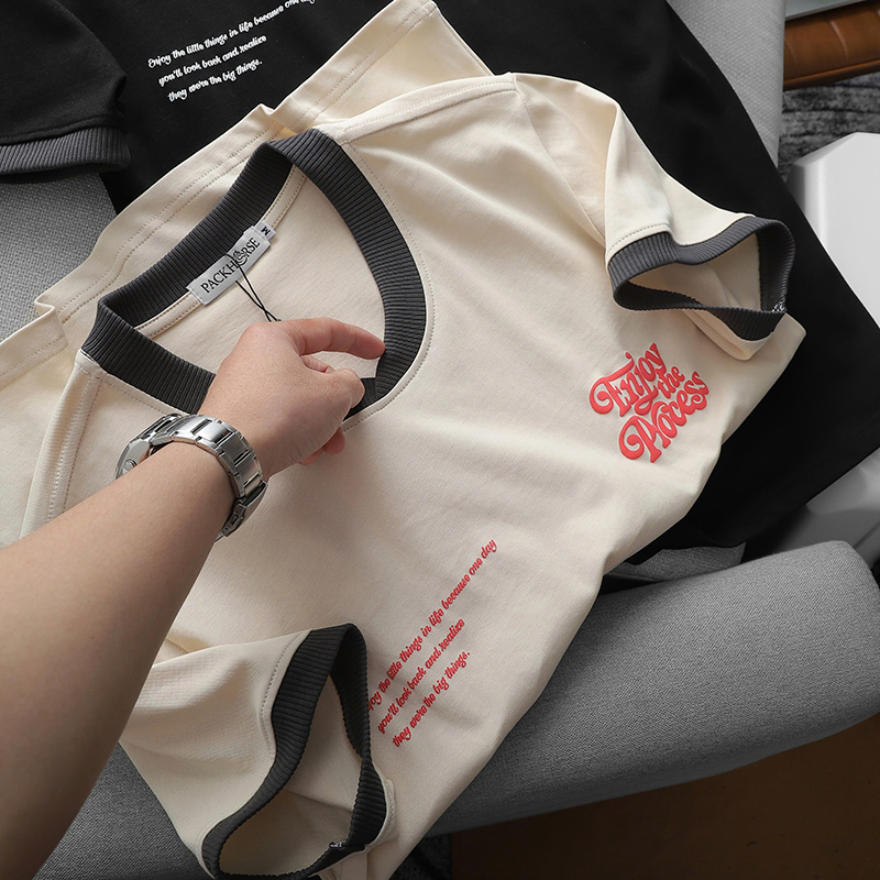 25592_z5988130798528-bd95e6d5479e9f160534c39eade4454b_20241102114139-12.jpg Áo Thun Nam Cổ Tròn Pack Horse In Nổi Chữ Enjoy The Process (Có Size 3x) - AB523