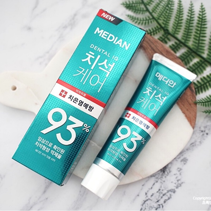 25595_541e0c273067df92f8959bf3f125fe98-1_20241102161341-1.jpg Kem Đánh Răng Median Màu Xanh Ngọc Dental IQ 93% Tartar Protection Toothpaste Gum 120g - 8809585101445
