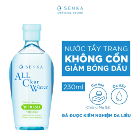 Nước Tẩy Trang Senka All Clear Micellar Fresh Màu Xanh Lá 230ml - Dành Cho Da Dầu Nhờn