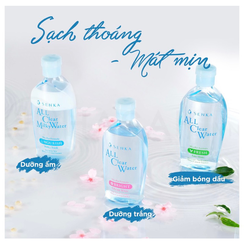 Giá sỉ nước Tẩy Trang Hai Lớp Senka All Clear Milky Water Nourish Màu Xanh Dương 230ml Giá sỉ nước Tẩy Trang Hai Lớp Senka All Clear Milky Water Nourish Màu Xanh Dương 230ml