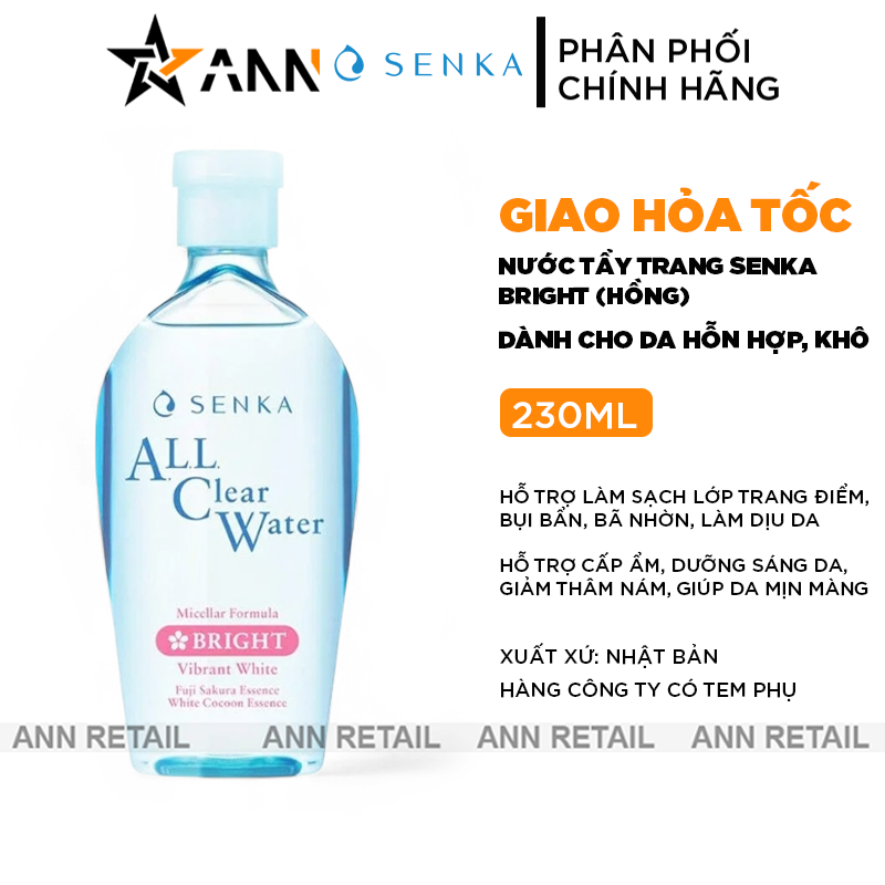 25618_khung-shopee-ann-retail-moi-0410-recovered_20241105090458-3.png Nước Tẩy Trang Senka All Clear Micellar Bright Màu Hồng 230ml - 4909978150211