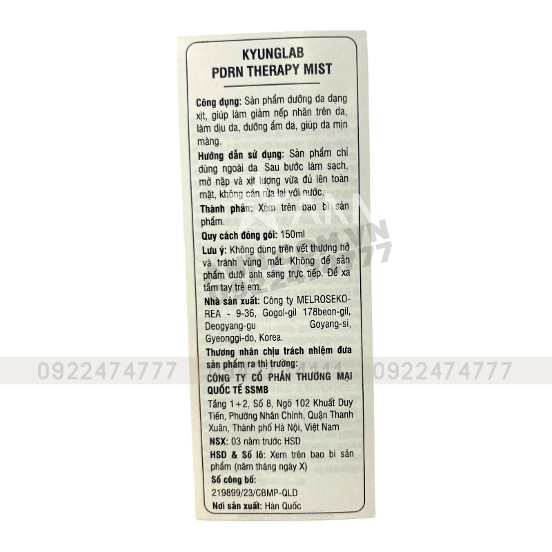 Xịt Khoáng Kyung Lab PDRN Therapy Mist Hàn Quốc 150ml Xịt Khoáng Kyung Lab PDRN Therapy Mist Hàn Quốc 150ml