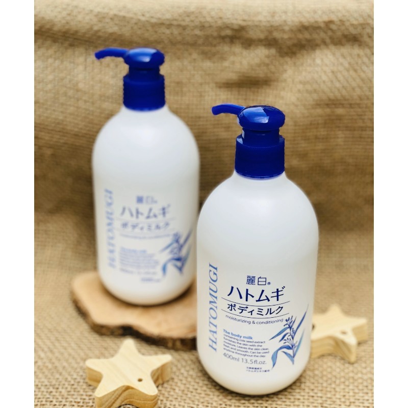 25667_lotion-hatomugi-xanh-logo-photoroom_20241107175208-3.jpg Sữa Dưỡng Thể Ý Dĩ Reihaku Hatomugi Body Milk Ban Đêm 400ml - 4513574029606