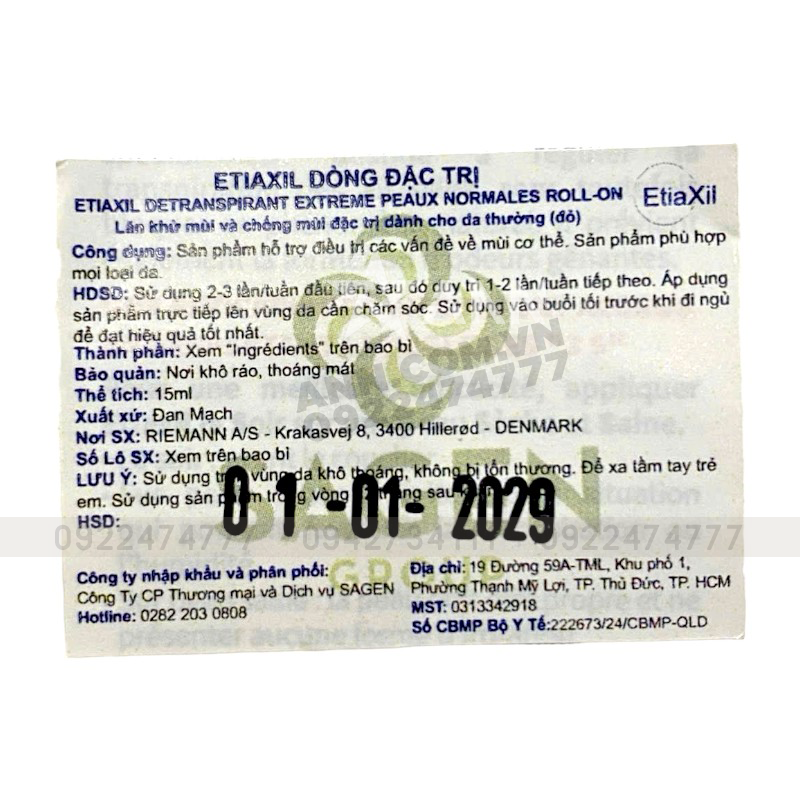 Lăn Khử Mùi EtiaXil Màu Đỏ 15ml Lăn Khử Mùi EtiaXil Màu Đỏ 15ml