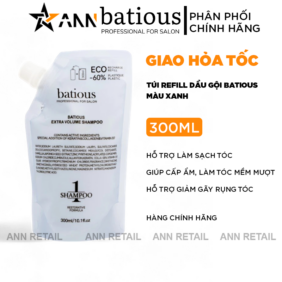 Túi Refill Dầu Gội Batious Extra Volume Shampoo Màu Xanh 300ml - 5061014615357