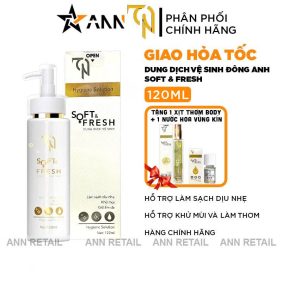 Dung Dịch Vệ Sinh Collagen X3 TN Đông Anh Soft & Fresh Collagen X3 120ml - Tặng 1 Xịt Thơm Body + 1 Nước Hoa Vùng Kín - DDVSTN