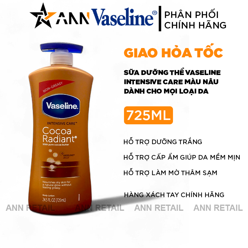 25752_1_20241113162238-1.png Sữa Dưỡng Thể Vaseline Intensive Care Cocoa Radiant Màu Nâu 725ml - Hàng Xách Tay - 8901030912986