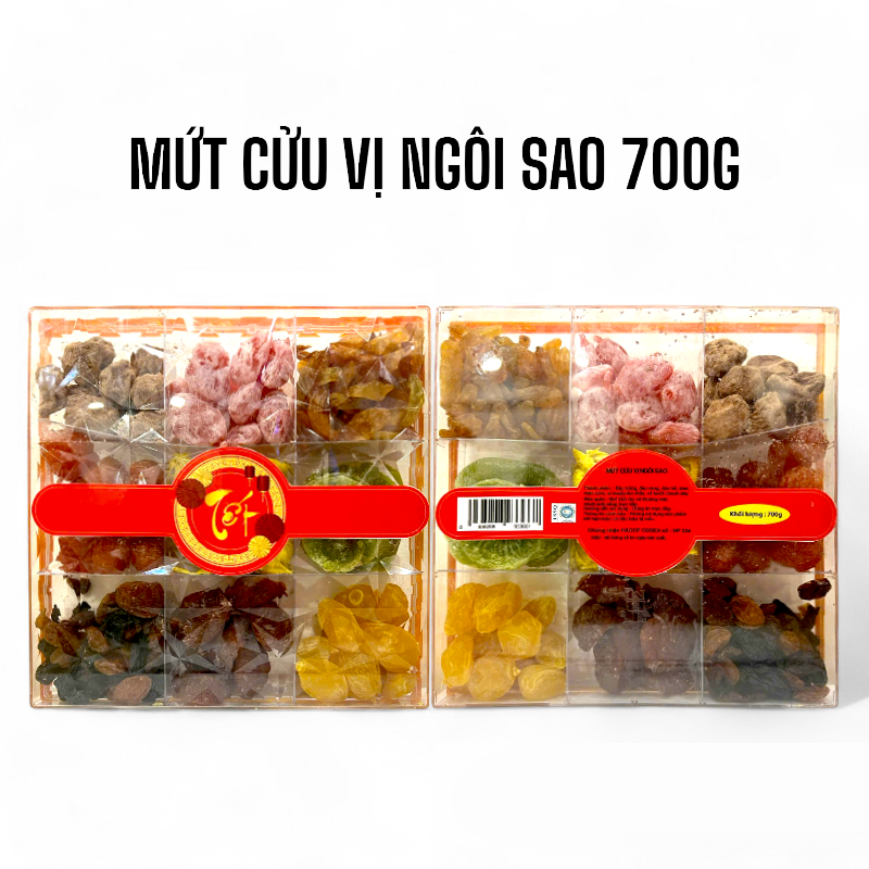25760_trang-photoroom-37_20241114122016-11.png Set Hộp Mix Mứt 9 Vị (Đào Hồng, Đào Vàng, Đào Bổ, Kiwi, Mận Cơm, Xí Muội Voi, Nho Vàng, Nho Chile, Vỏ Bưởi Chanh Dây) Ngôi Sao Lớn 700G Hộp Tết - MCVHNSL700