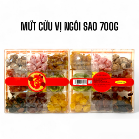 Hộp Quà Tết Mứt Cửu Vị Ngôi Sao 700g - Hộp Ngôi Sao Lớn - MCVHNSL700
