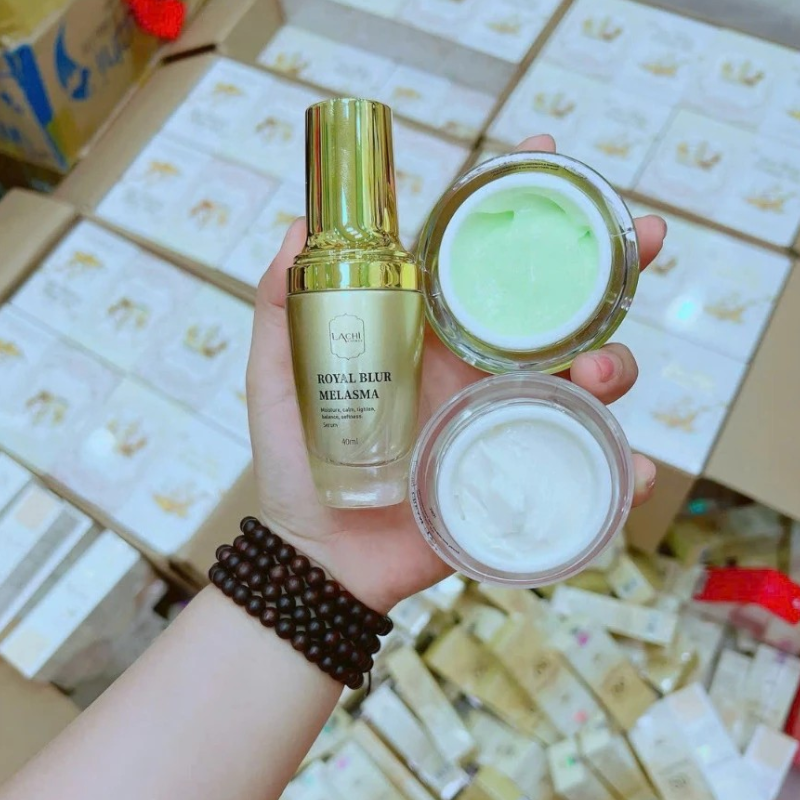 Combo Cao Nám Hoàng Gia Lachi (Serum + Kem Face Ban Ngày + Kem Face Ban Đêm) Giúp Mờ Nám Trắng Da