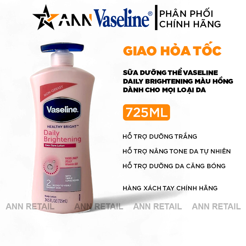 25849_1_20241205164917-1.png Sữa Dưỡng Thể Vaseline Intensive Care Daily Brightening Màu Hồng 725ml - Hàng Xách Tay - 8901030913013