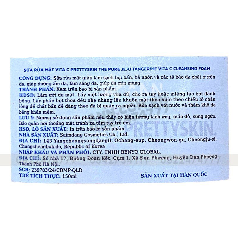 Sữa Rửa Mặt Prettyskin The Pure Jeju Tangerine Vita C Cleansing Foam 150ml Sữa Rửa Mặt Prettyskin The Pure Jeju Tangerine Vita C Cleansing Foam 150ml