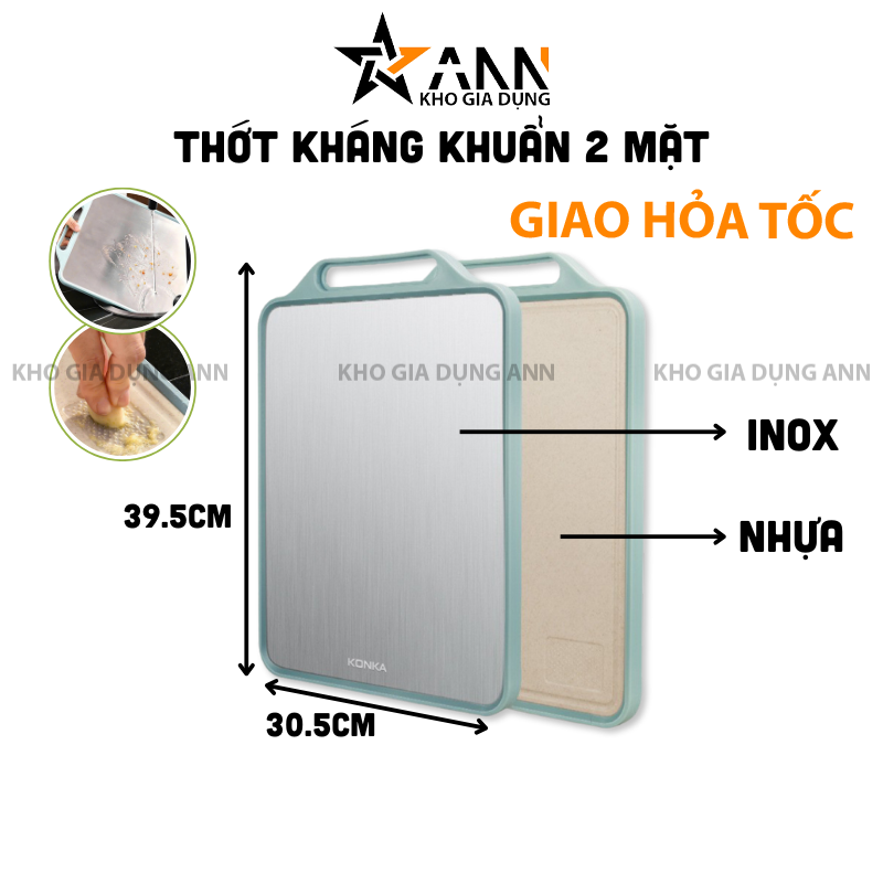 25947_289_20250320113756.png Thớt Kháng Khuẩn 2 Mặt Inox 304 & Nhựa PP Chống Ẩm Mốc Không Gỉ 30.5x39.5x1.5cm - TKK2M