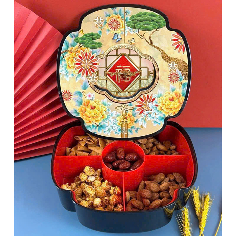 Khay Đựng Mứt Bông Hoa 4 Cánh - Khay Đựng Mứt Tết Bánh Kẹo Họa Tiết 3D Khay Đựng Mứt Bông Hoa 4 Cánh - Khay Đựng Mứt Tết Bánh Kẹo Họa Tiết 3D