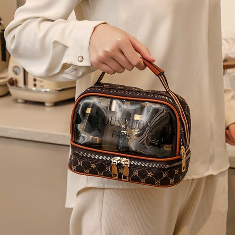 25960_z6219608698362-dae5410a50b8dffb8d16ecc3a89626f3_20250116150742-2.jpg Túi Đựng Mỹ Phẩm Du Lịch 2 Ngăn Sang Trọng Chống Thấm 15x11x19cm - TDMP2N