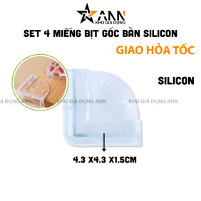 Combo 4 Bọc Góc Bàn Bằng Silicon An Toàn Cho Bé - Miếng Bọc Góc Bàn Tránh Va Đập 4.3x4.3x1.5cm - MBGBCB02