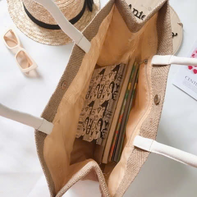 25975_z6225748924599-d3746e61520da6ba900aafb6210b06e5_20250117141158-11.jpg Túi Cói Merci - Túi Xách In Chữ Đơn Giản 36x31x19cm - TCHTDG02