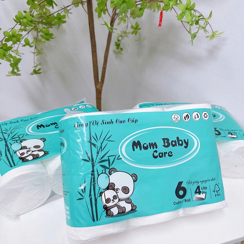 Bỏ sỉ combo 2 Túi 6 Cuộn Giấy Vệ Sinh Mombaby Xanh - Giấy Cuộn Đa Năng Bỏ sỉ combo 2 Túi 6 Cuộn Giấy Vệ Sinh Mombaby Xanh - Giấy Cuộn Đa Năng