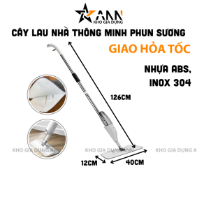 Cây Lau Nhà Thông Minh Phun Sương - Cây Lau Dọn Dễ Dàng 3 Trong 1 Đầu Xoay 360 Độ 126cm - CLNPS01