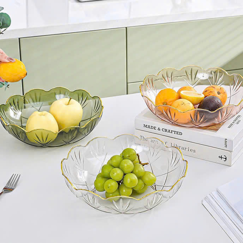Giá sỉ đĩa Nhựa Đựng Trái Cây Viền Vàng Sang Trọng 25.2x7.5cm Giá sỉ đĩa Nhựa Đựng Trái Cây Viền Vàng Sang Trọng 25.2x7.5cm
