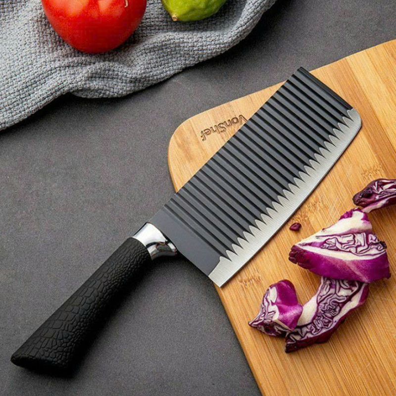 Dao Thái Gợn Sóng Nhà Bếp Ok3 Asakh Bản To 29x7cm Dao Thái Gợn Sóng Nhà Bếp Ok3 Asakh Bản To 29x7cm