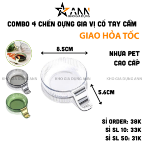 Chén Đựng Gia Vị Có Tay Cầm - Chén Đựng Nước Chấm Bằng Nhựa 8,5x5,6cm - CDGV06
