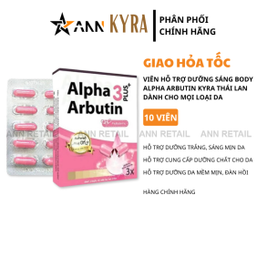 Viên Bột Kích Trắng Body Kyra Alpha Arbutin 3 Plus+ Thái Lan - Hộp 10 Viên - 1016010053894