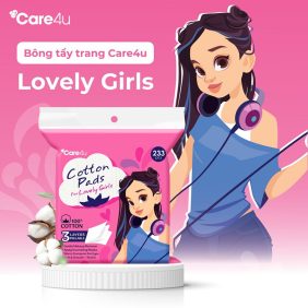 Bông Tẩy Trang Care4u Cotton Pads For Lovely Girl Vuông - 233 Miếng