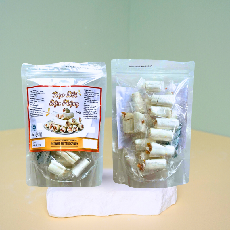 Kho sỉ kẹo Dồi Đậu Phộng Thơm Ngon Túi Zip 300g Kho sỉ kẹo Dồi Đậu Phộng Thơm Ngon Túi Zip 300g