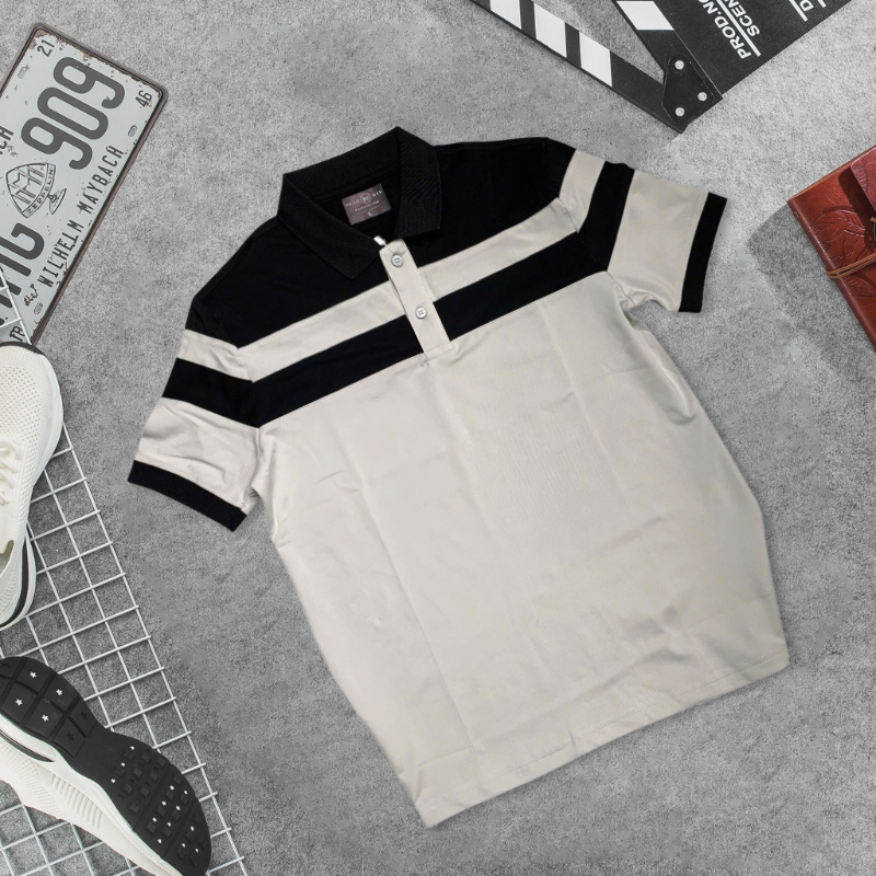 26170_61_20250325180737-1.png Áo Thun Nam Cổ Bẻ Sọc Ngang Phối Màu Trẻ Trung (Có Size 3XL) - CS251