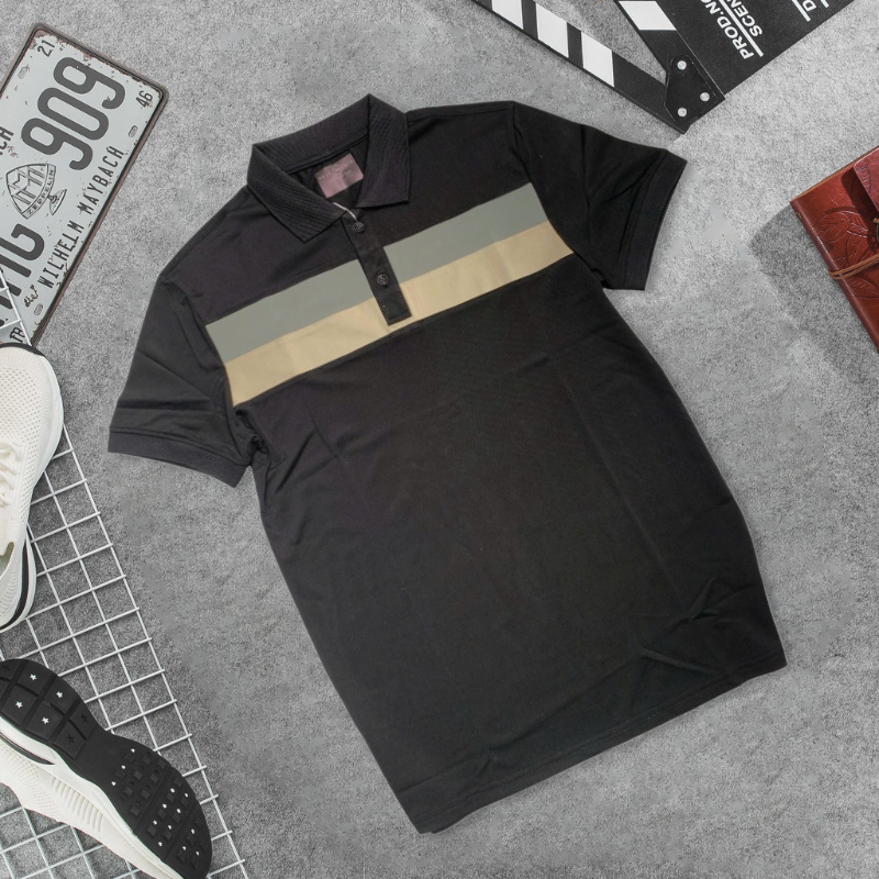 26201_cs256-10_20250401164941-13.png Áo Thun Nam Cổ Bẻ Phối Hai Sọc Ngang Trước Ngực Trẻ Trung (Có Size 3XL) - CS256