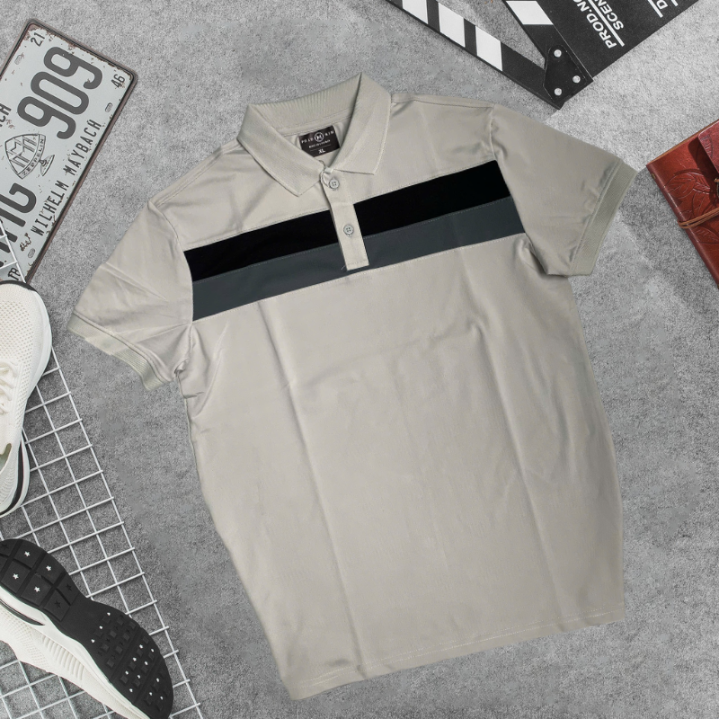 26201_cs256-14_20250401164942-13.png Áo Thun Nam Cổ Bẻ Phối Hai Sọc Ngang Trước Ngực Trẻ Trung (Có Size 3XL) - CS256