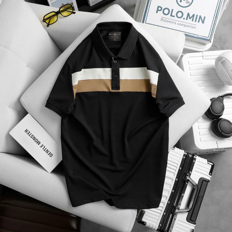 26201_cs256-3_20250401164939-13.png Áo Thun Nam Cổ Bẻ Phối Hai Sọc Ngang Trước Ngực Trẻ Trung (Có Size 3XL) - CS256