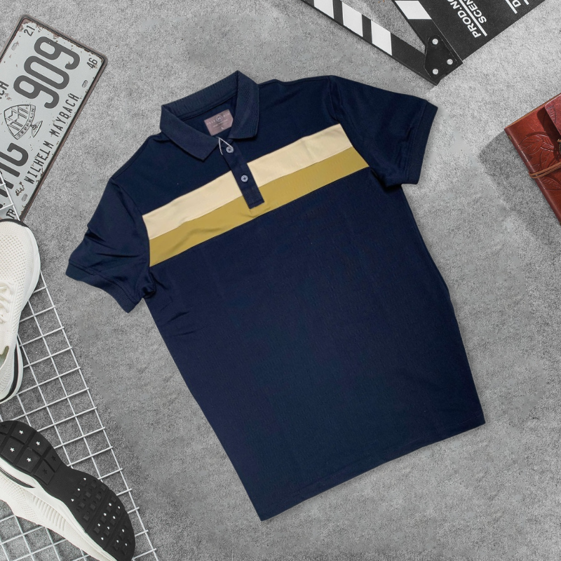 26201_cs256-6_20250401164940-13.png Áo Thun Nam Cổ Bẻ Phối Hai Sọc Ngang Trước Ngực Trẻ Trung (Có Size 3XL) - CS256