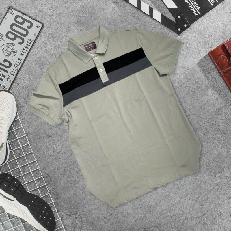 26201_cs256-8_20250401164940-13.png Áo Thun Nam Cổ Bẻ Phối Hai Sọc Ngang Trước Ngực Trẻ Trung (Có Size 3XL) - CS256