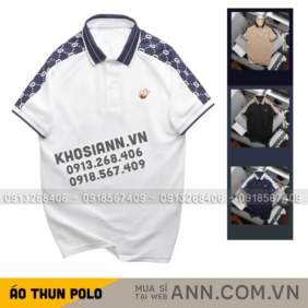 Áo Thun Nam Cổ Bẻ Thêu Logo Trước Ngực & Phối Họa Tiết Chữ G (Có Size 3xl) - CS268