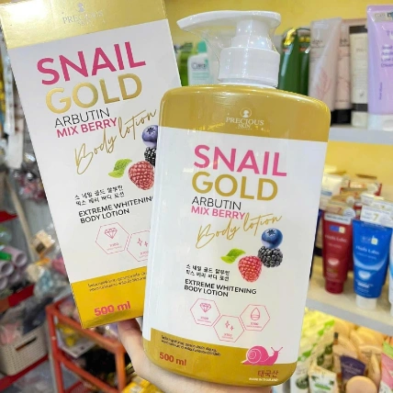 Bỏ sỉ sữa Dưỡng Thể Precious Skin Thái Lan Snail Gold Arbutin Mixed Berry Hỗ Trợ Dưỡng Sáng Da 500ml Bỏ sỉ sữa Dưỡng Thể Precious Skin Thái Lan Snail Gold Arbutin Mixed Berry Hỗ Trợ Dưỡng Sáng Da 500ml