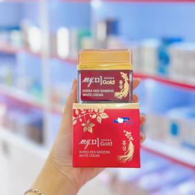 Kem Face Sâm My Me Gold Korea Red Ginseng Aqua Wrinkle & Whitening Cream 50ml Chính Hãng - Hỗ Trợ Cải Thiện Da Thâm Nám Tàn Nhang
