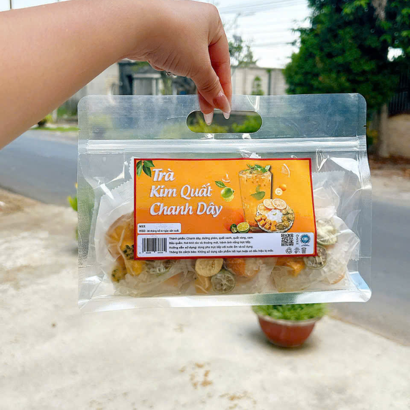 Trà Kim Quất Chanh Dây Túi Zip 250g - Túi 10 Gói Trà Kim Quất Chanh Dây Túi Zip 250g - Túi 10 Gói